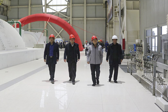 乐竞(中国)副总经理吴新宇、翟武汉及项目部领导在汽机运转平台参观